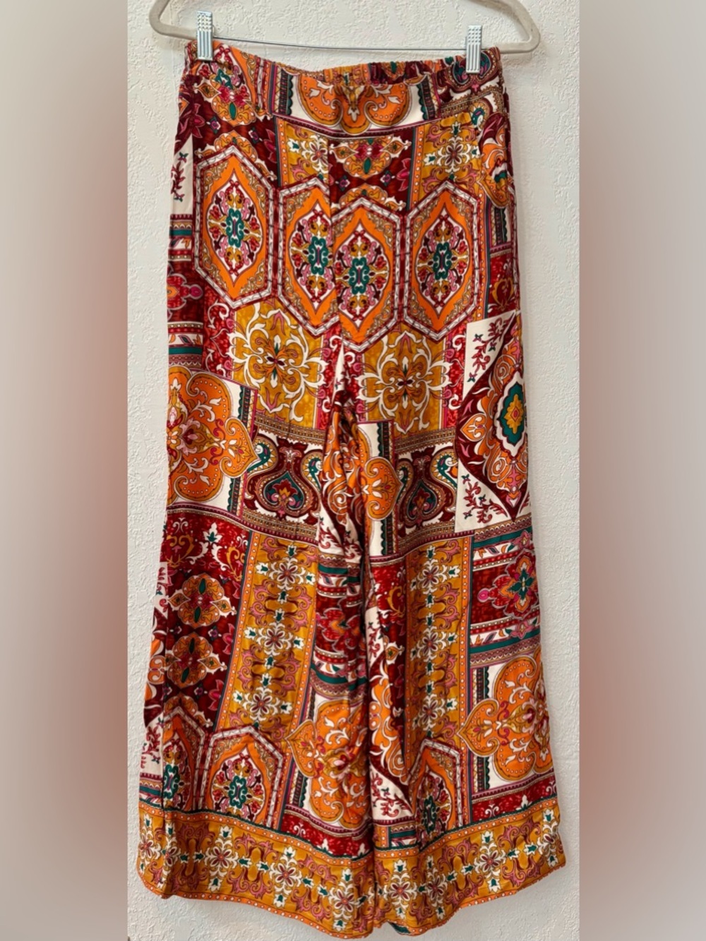 Haute Hippie multicolor geometric print high waisted wide leg palazzo pant - Picture 6 of 15